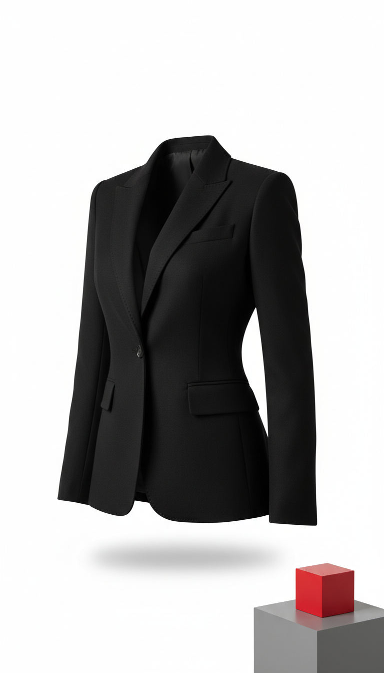 Tailored Black Wool Blazer
